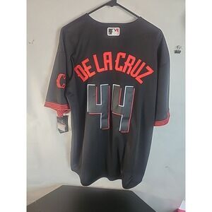 Elly De La Cruz Baseball Jersey, #44, Embroidered, Black, Large NWT